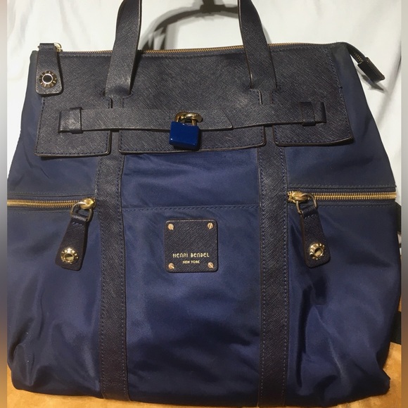 henri bendel Handbags - Henri Bendel Jet Set Backpack Sling Back Shoulder Bag Navy Blue